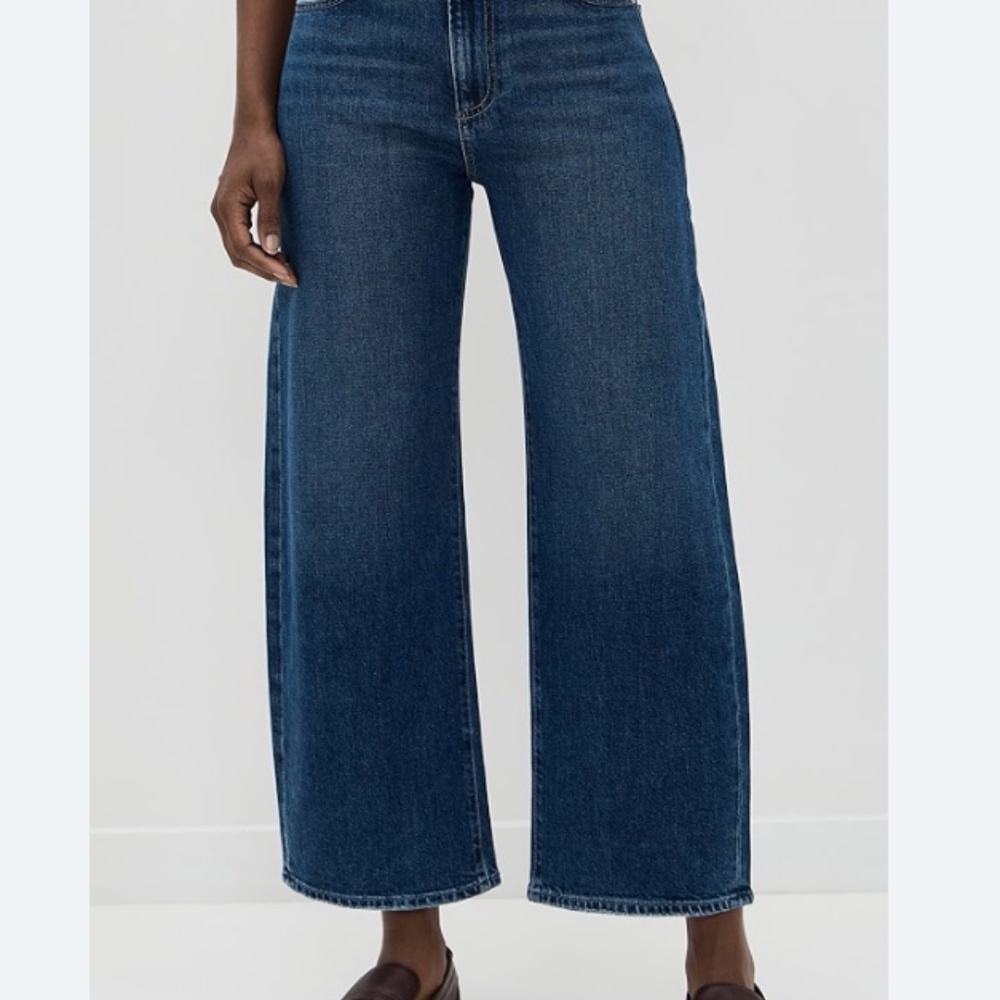 PAIGE Dark Blue Wide Leg Jeans